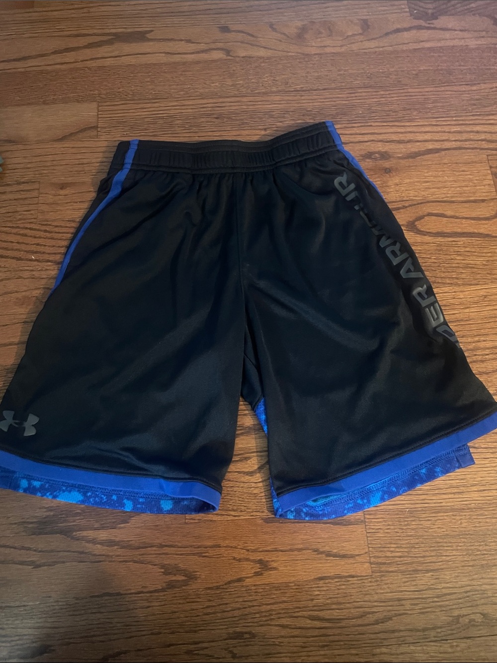 Under Armour Black and Blue Boys' Athletic Shorts
